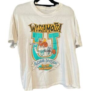 Vintage 90s Rocky and Bullwinkle Wossamotta 1992 Single Stitch Shirt Adult Large